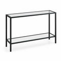 Black Metal Frame Glass Console Table