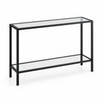 Black Metal Frame Glass Console Table
