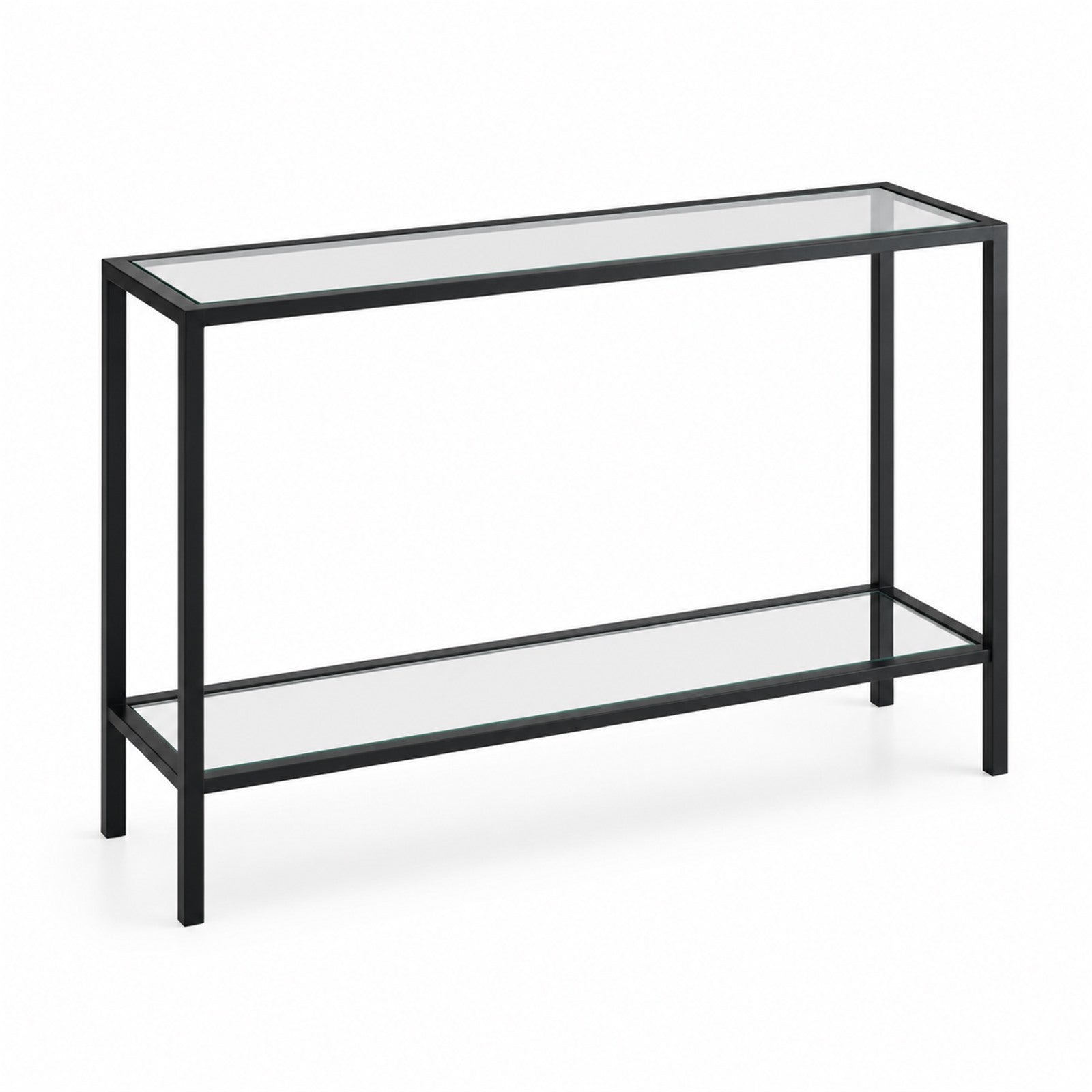 Black Metal Frame Glass Console Table