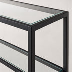 Black Metal Frame Glass Console Table