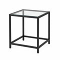 Black Metal Frame Glass Top End Table