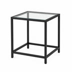Black Metal Frame Glass Top End Table