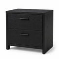 Black Oak Finish Two-Drawer Nightstand