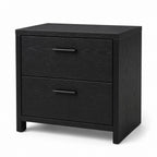 Black Oak Finish Two-Drawer Nightstand