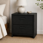 Black Oak Finish Two-Drawer Nightstand