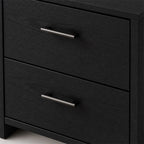 Black Oak Finish Two-Drawer Nightstand