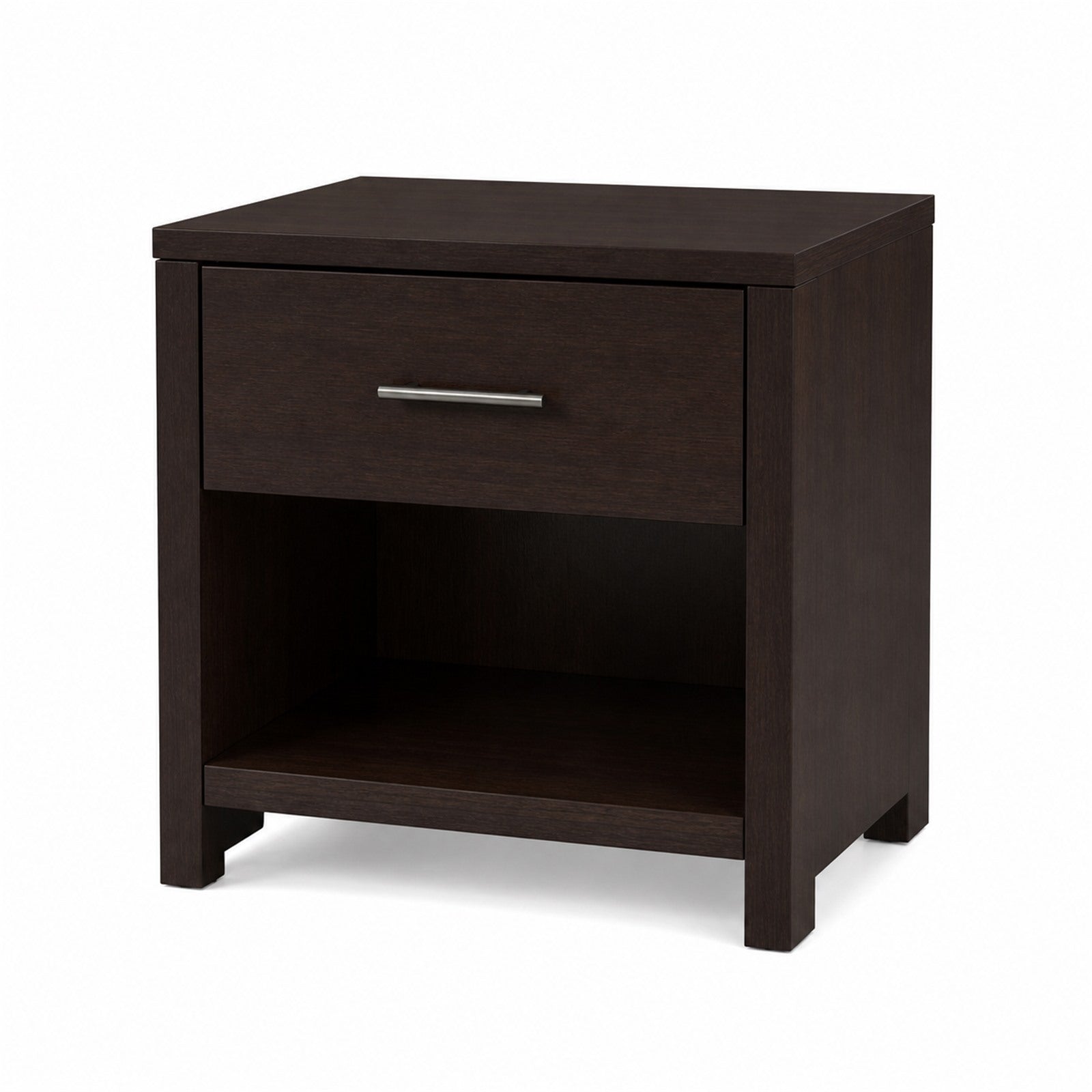 Espresso Finish Nightstand with Shelf