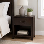Espresso Finish Nightstand with Shelf