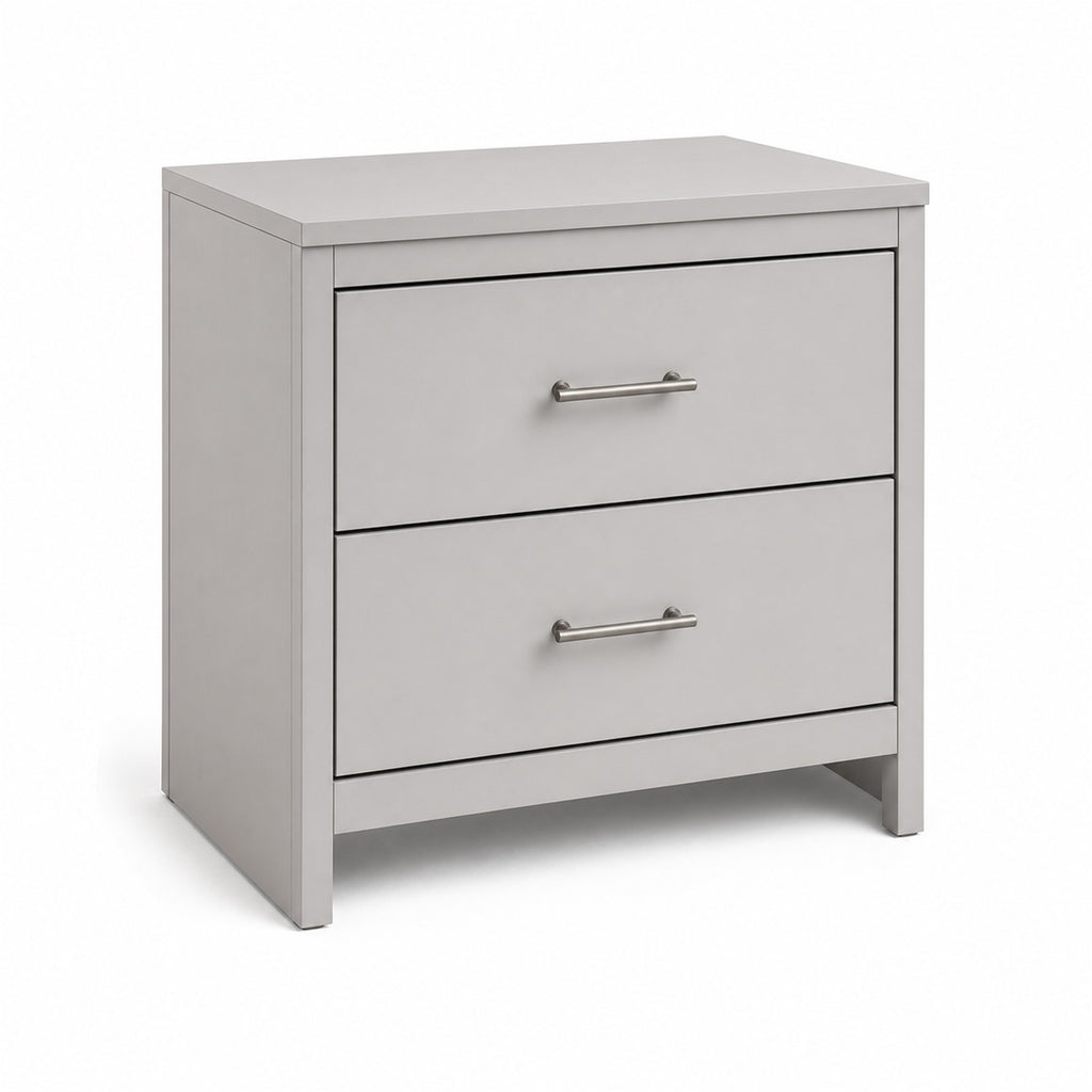 Light Gray Two-Drawer Nightstand