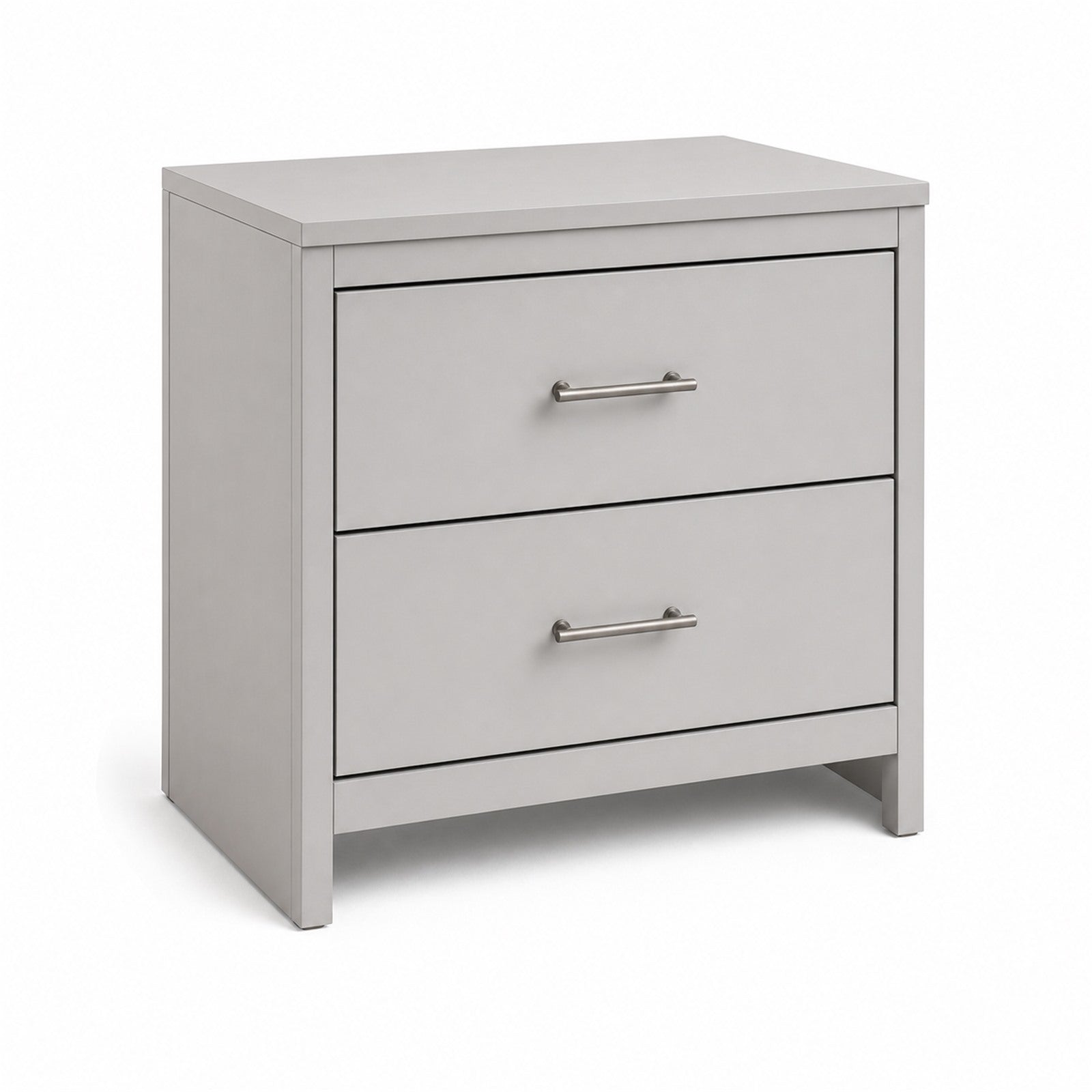 Light Gray Two-Drawer Nightstand