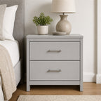 Light Gray Two-Drawer Nightstand