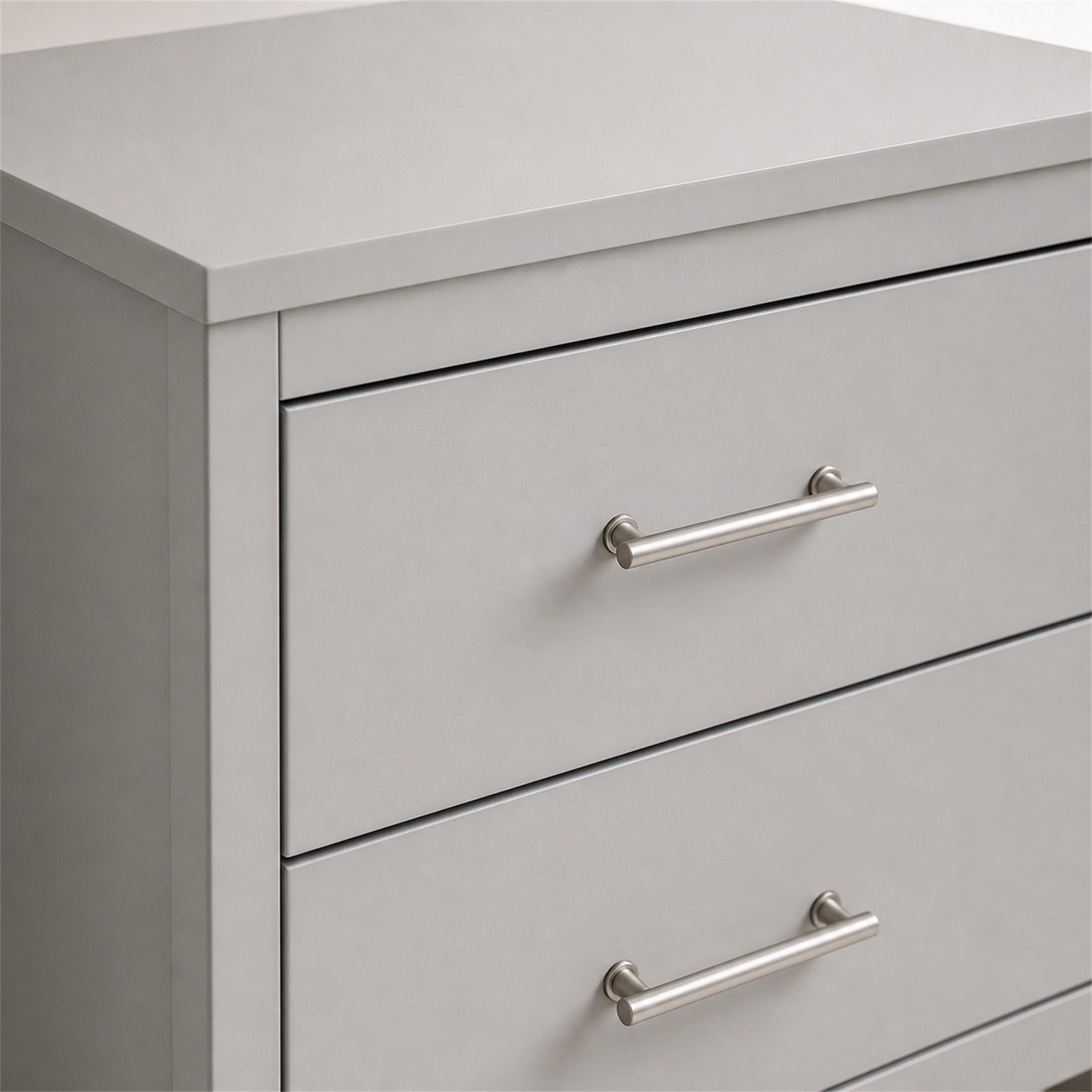 Light Gray Two-Drawer Nightstand