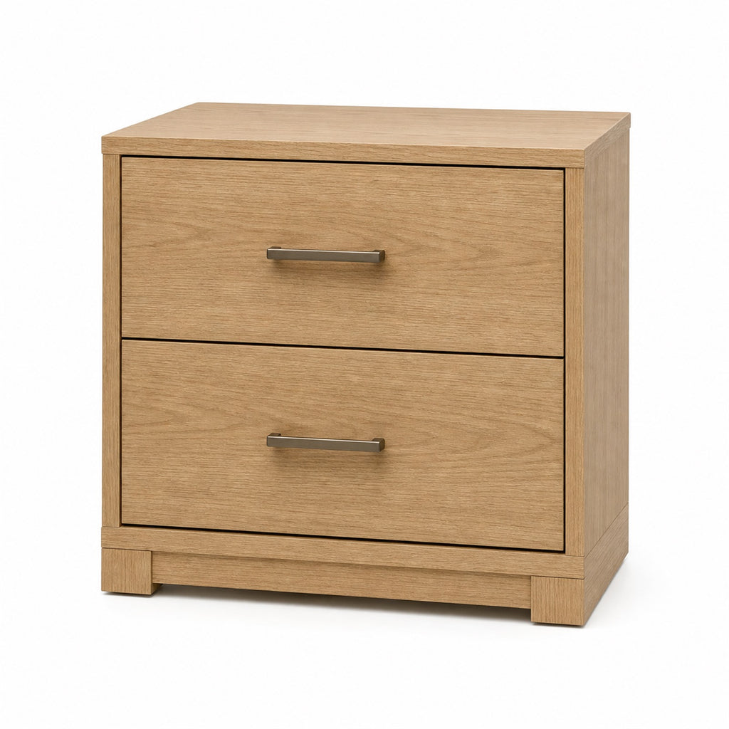 Light Oak Two-Drawer Nightstand