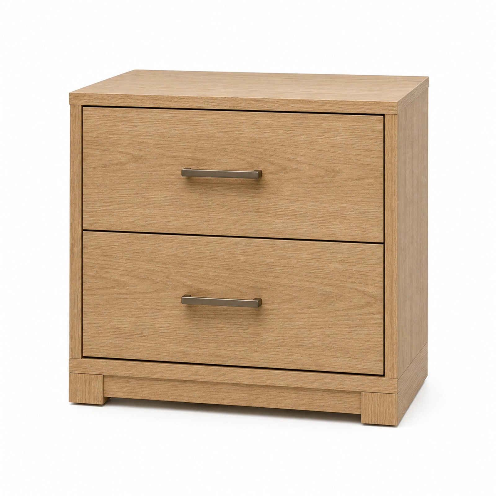 Light Oak Two-Drawer Nightstand