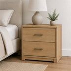 Light Oak Two-Drawer Nightstand