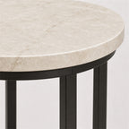 Marble-Look Round Accent Table