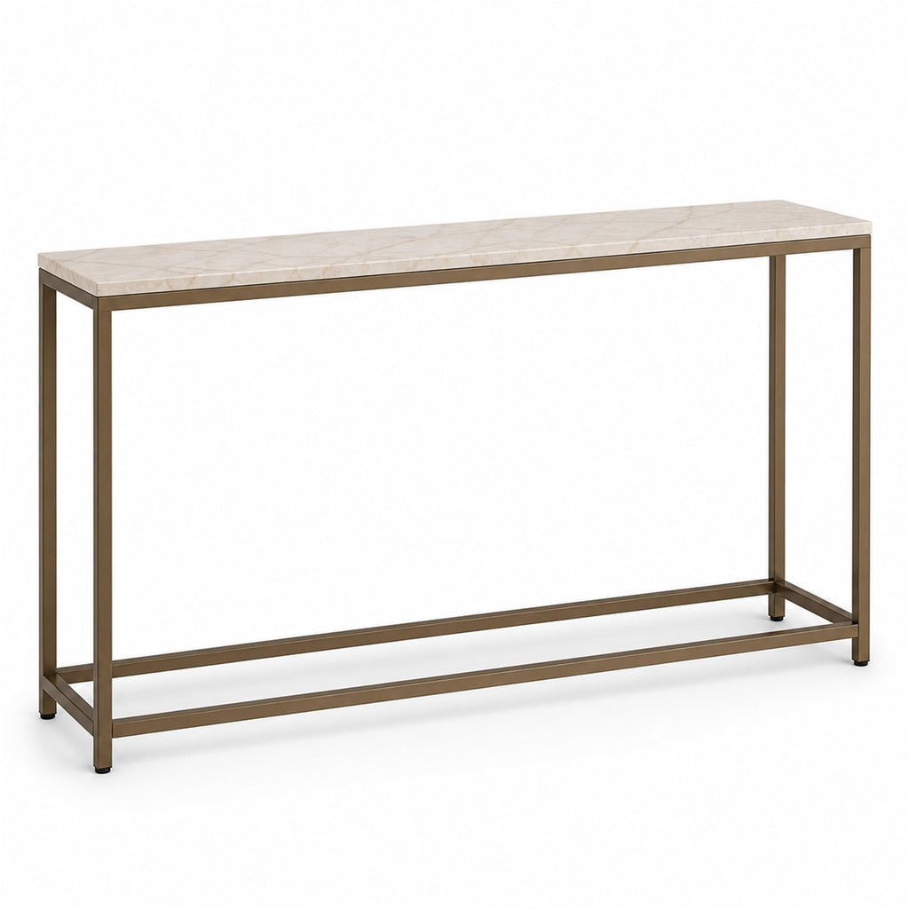 Marble-Look Slim Console Table