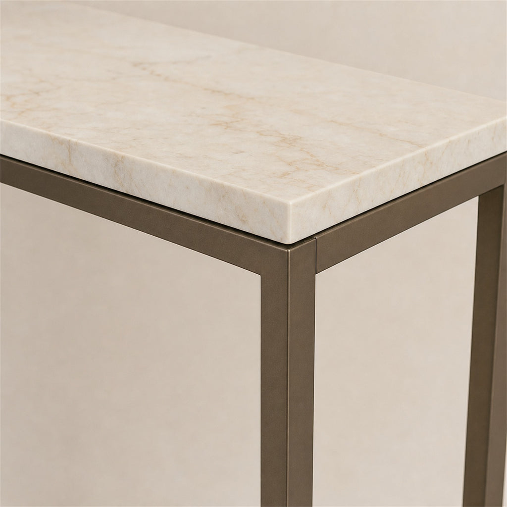 Marble-Look Slim Console Table