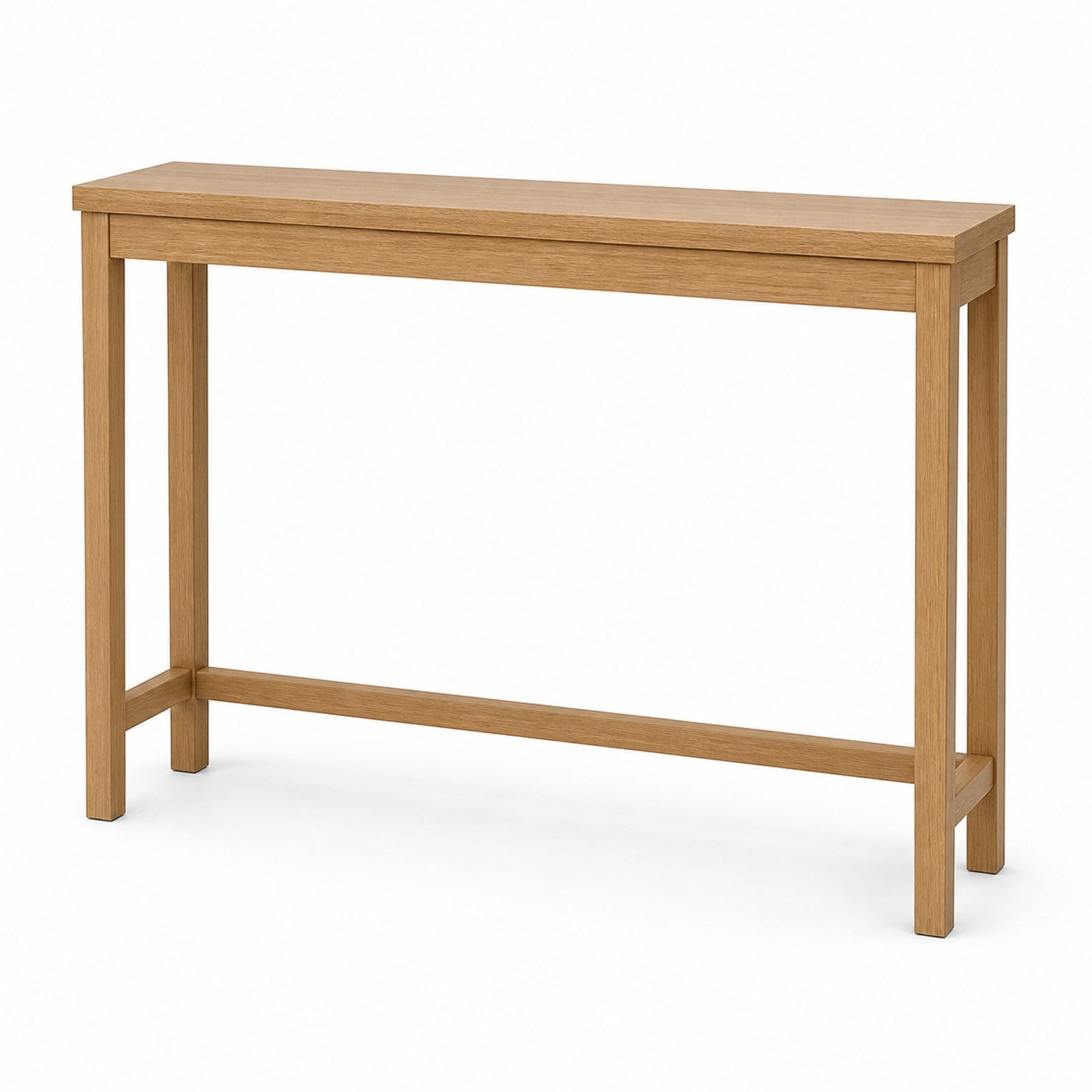 Narrow Oak Finish Console Table