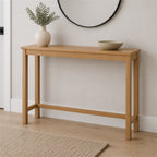 Narrow Oak Finish Console Table