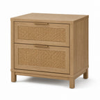 Natural Cane Front Nightstand