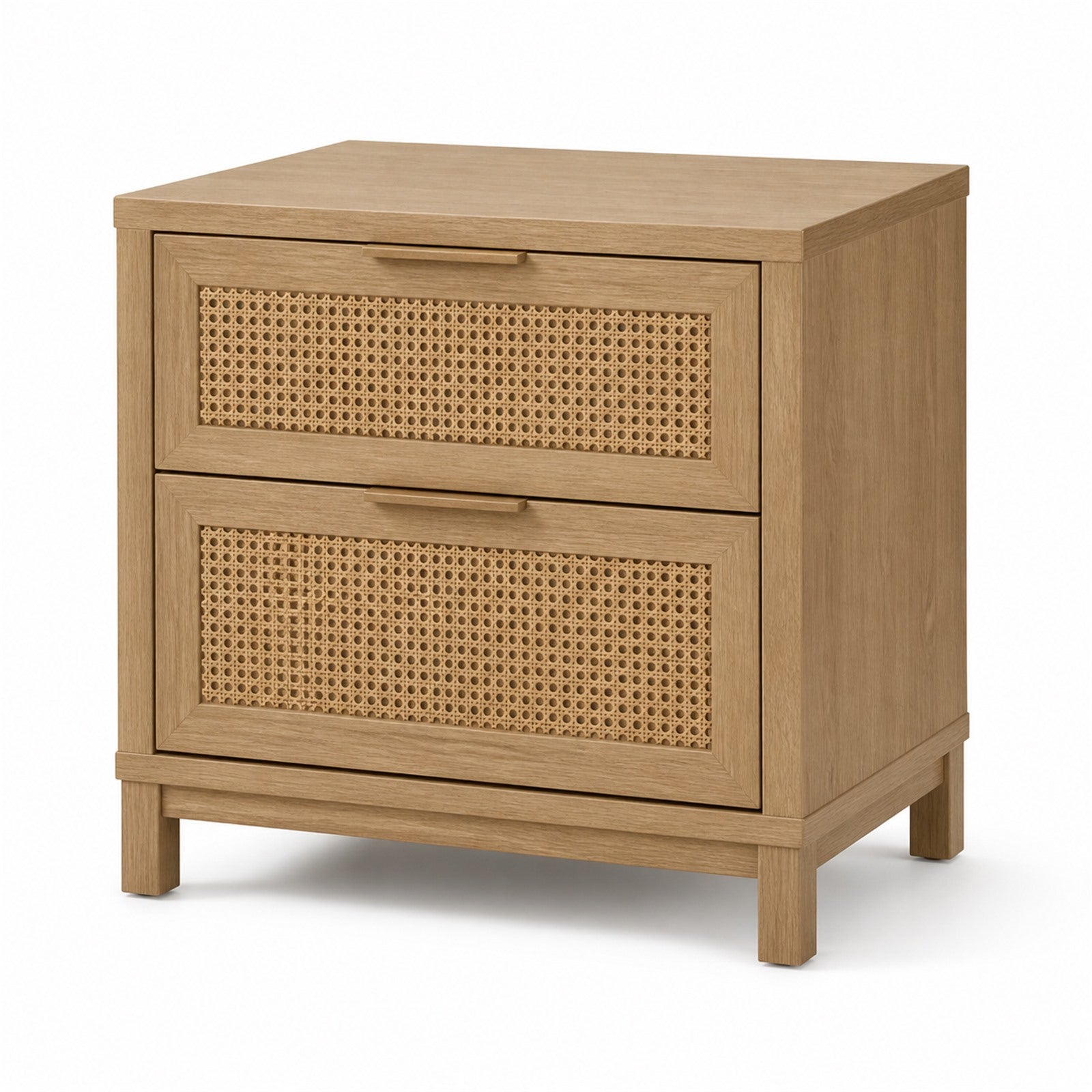 Natural Cane Front Nightstand