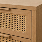 Natural Cane Front Nightstand
