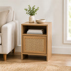 Natural Cane Panel End Table