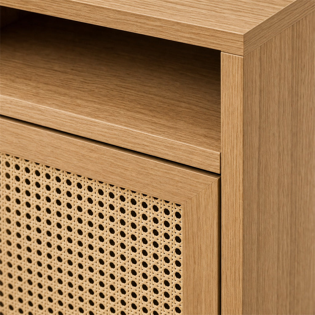 Natural Cane Panel End Table