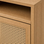 Natural Cane Panel End Table