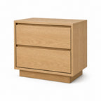 Oak Finish Recessed Base Nightstand