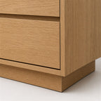 Oak Finish Recessed Base Nightstand
