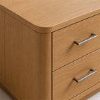 Oak Finish Rounded Corner Nightstand