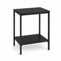 Slim Black End Table with Shelf