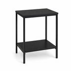 Slim Black End Table with Shelf