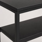 Slim Black End Table with Shelf