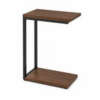Walnut C-Shaped Sofa Table