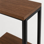Walnut C-Shaped Sofa Table