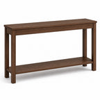 Walnut Narrow Console Table with Lower Shelf