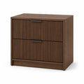 Walnut Ribbed Front Nightstand