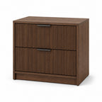Walnut Ribbed Front Nightstand