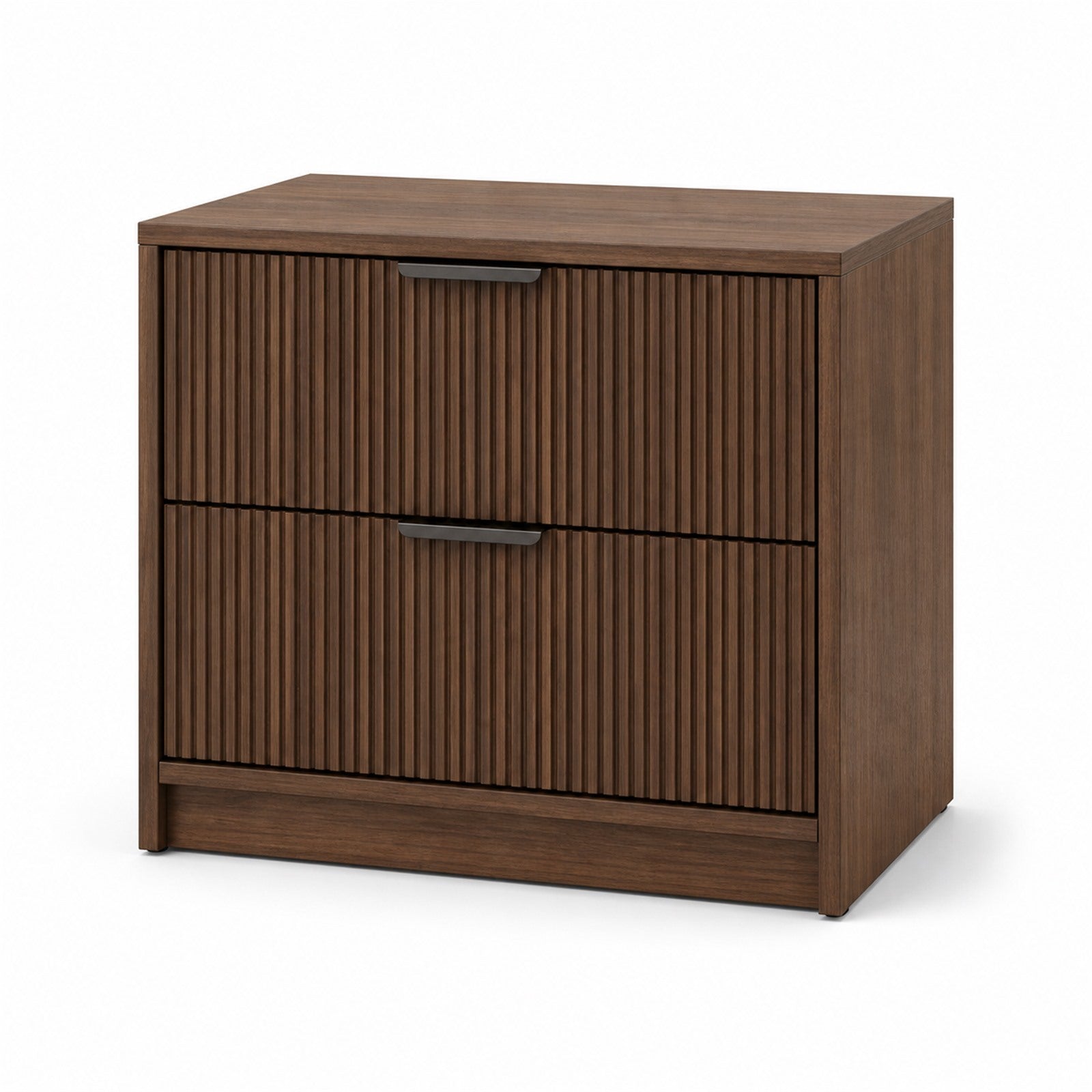 Walnut Ribbed Front Nightstand