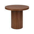 Walnut Finish Round Side Table