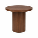 Walnut Finish Round Side Table