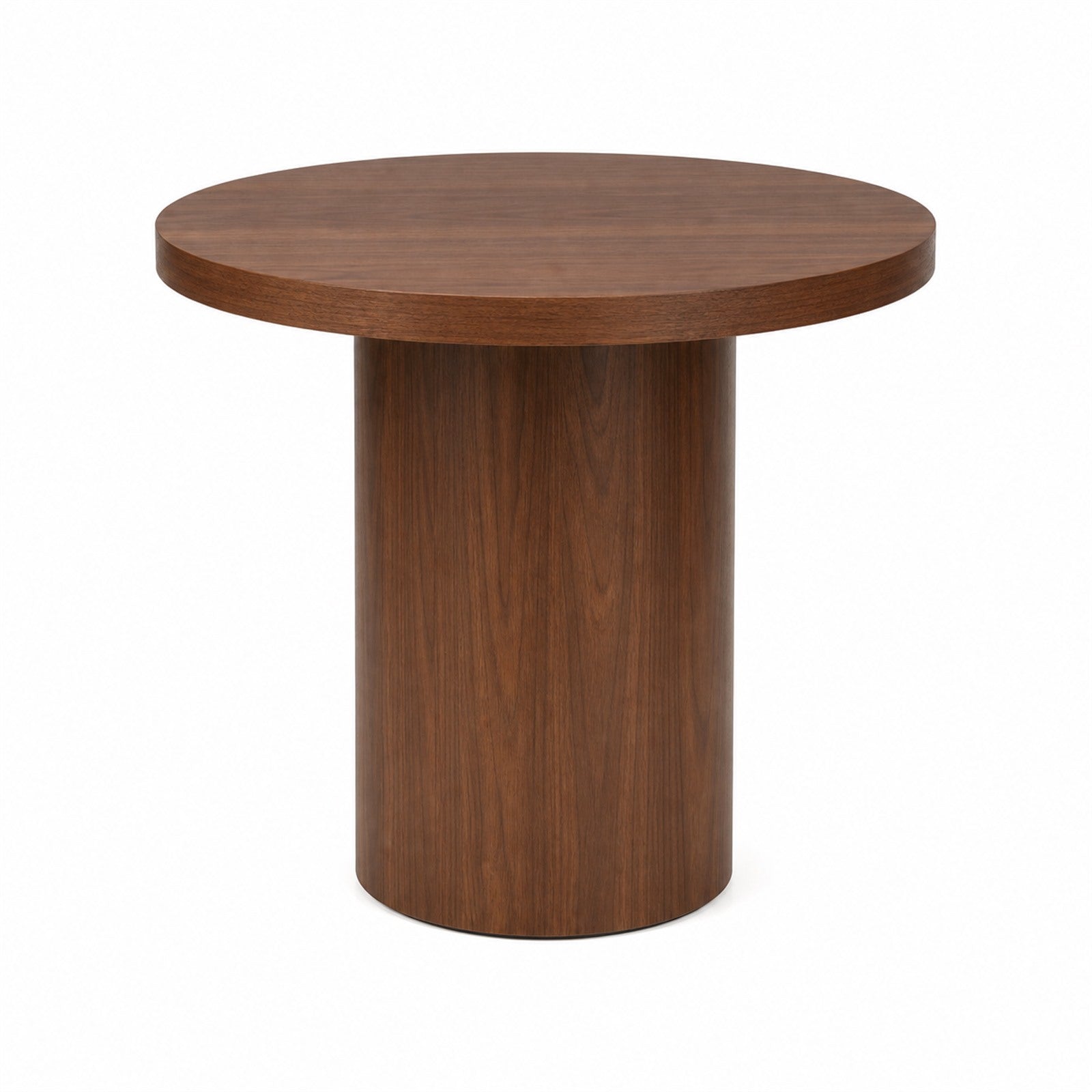 Walnut Finish Round Side Table