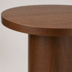 Walnut Finish Round Side Table