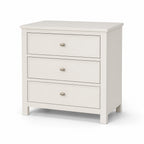 Warm White Three-Drawer Nightstand