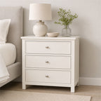 Warm White Three-Drawer Nightstand