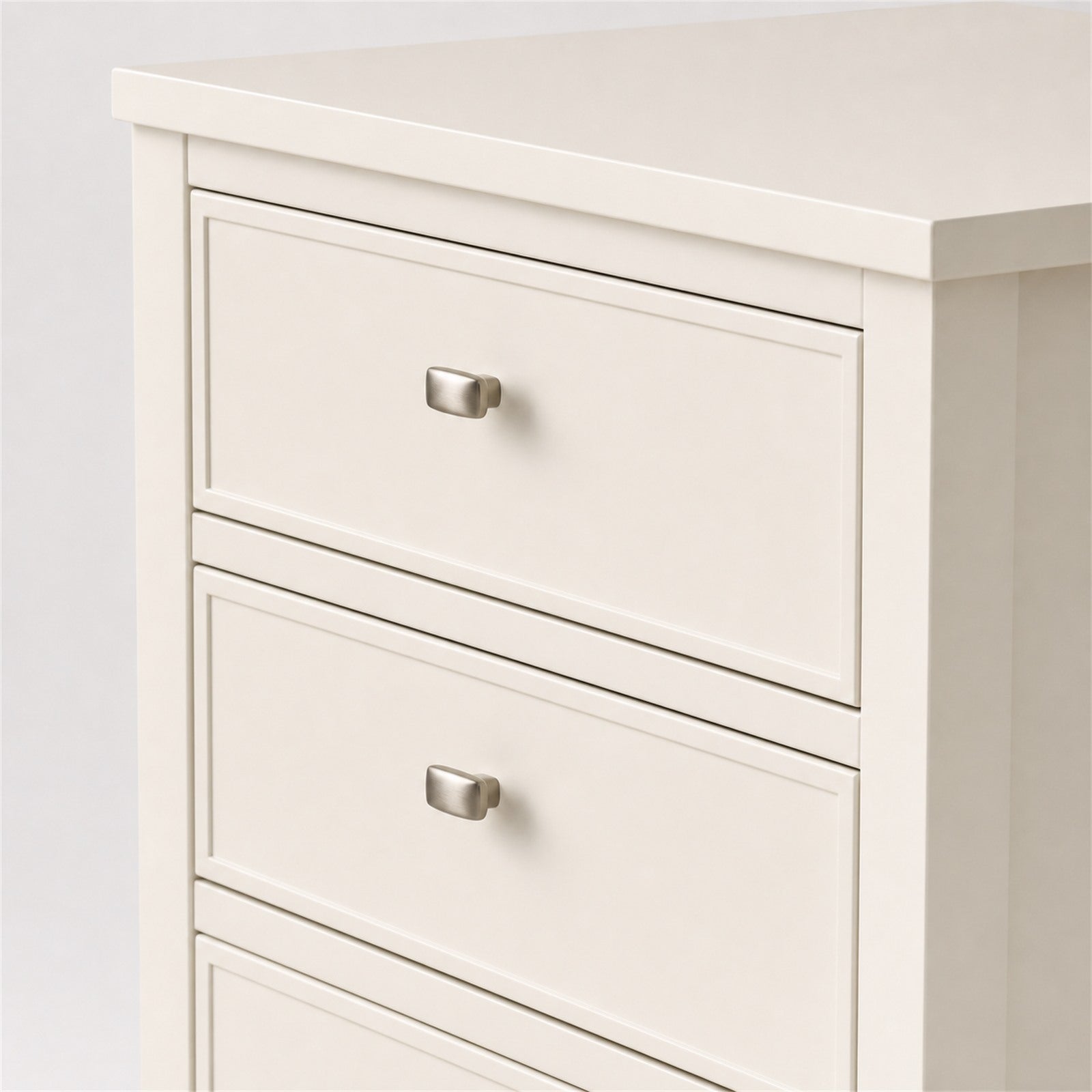 Warm White Three-Drawer Nightstand